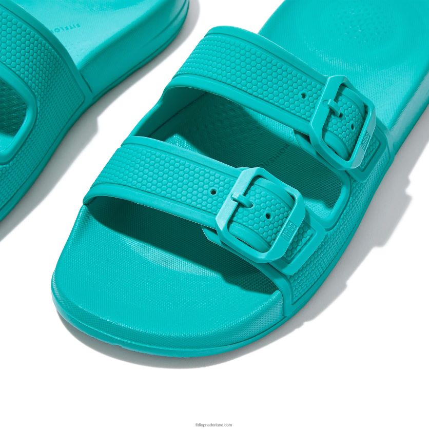 iqushion twee-bar gesp dia\'s vrouwen Fitflop F4BXJ892 tahiti blauw