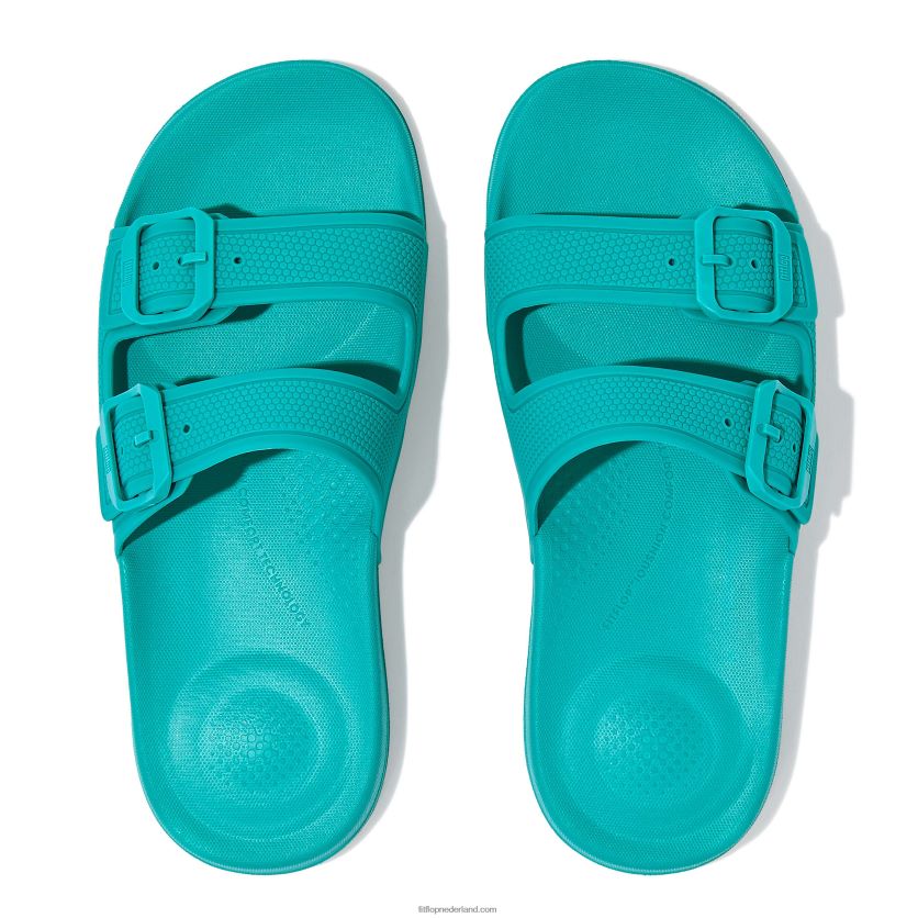 iqushion twee-bar gesp dia\'s vrouwen Fitflop F4BXJ892 tahiti blauw