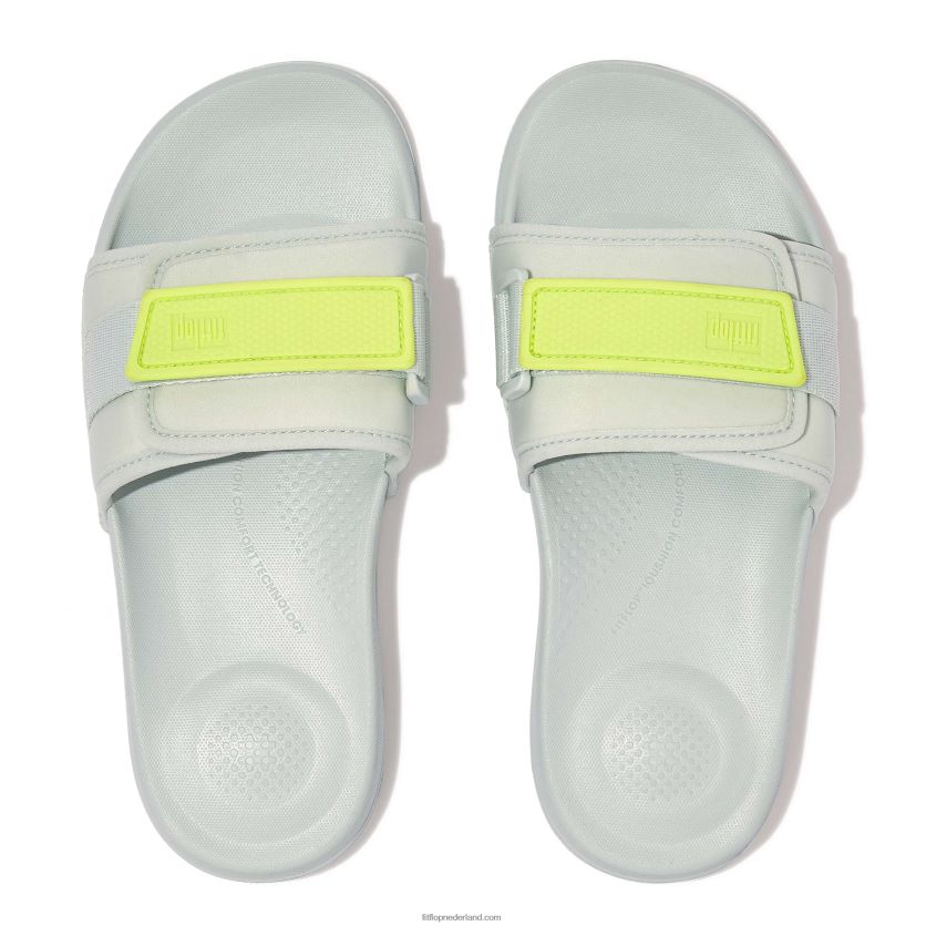 iqushion verstelbare waterbestendige dia\'s vrouwen Fitflop F4BXJ8107 blauw Geel