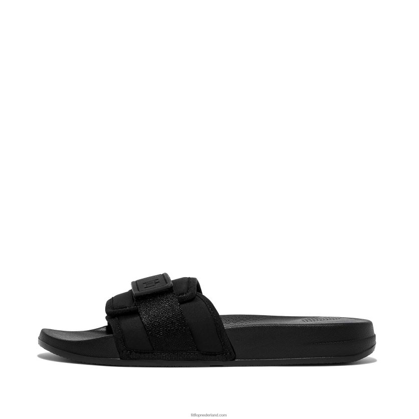 iqushion verstelbare waterbestendige dia's vrouwen Fitflop F4BXJ8108 helemaal zwart