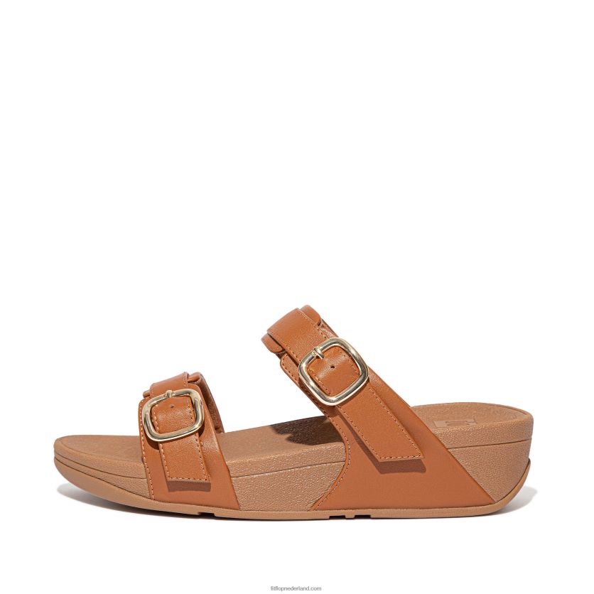 lulu verstelbare lederen dia's vrouwen Fitflop F4BXJ8100 lichte tint