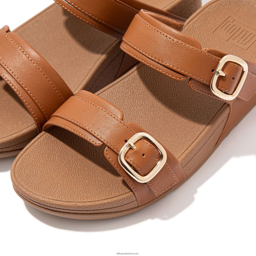 lulu verstelbare lederen dia\'s vrouwen Fitflop F4BXJ8100 lichte tint