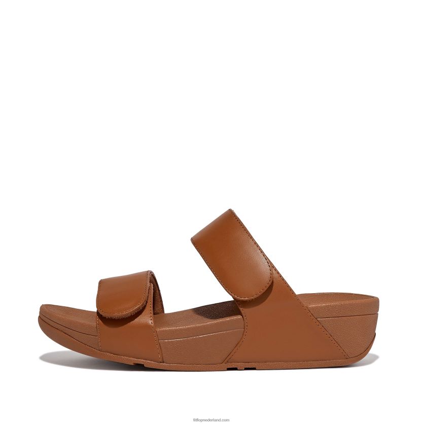 lulu verstelbare lederen dia's vrouwen Fitflop F4BXJ8105 lichte tint