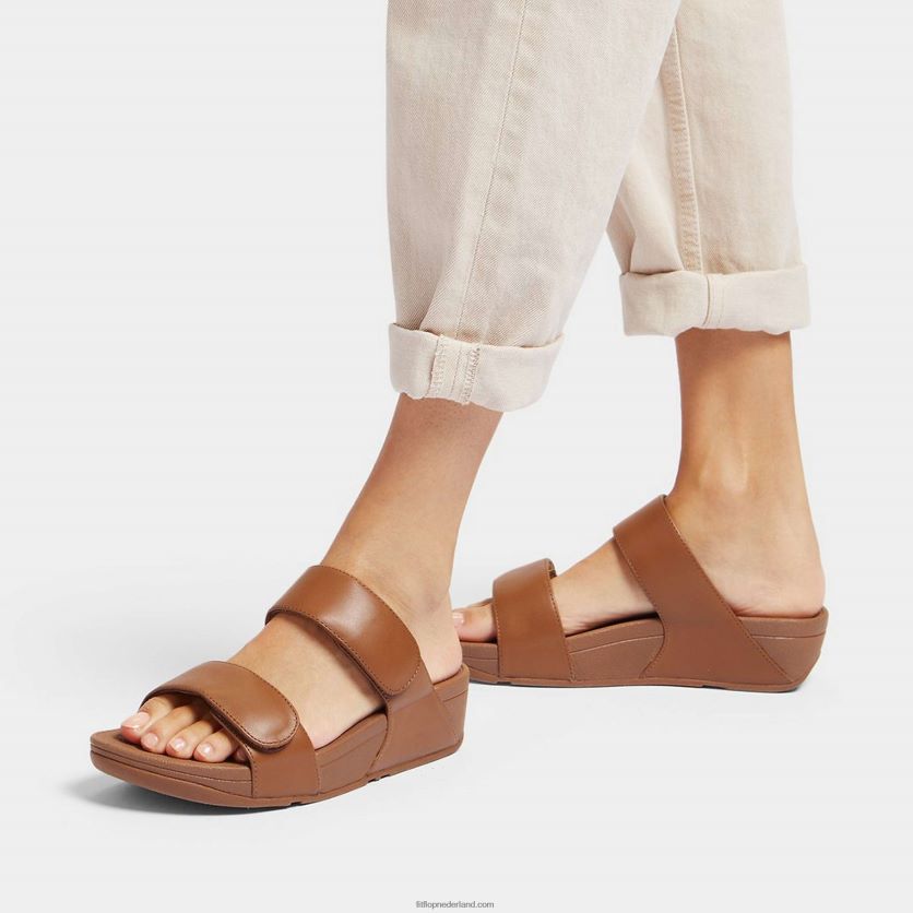 lulu verstelbare lederen dia\'s vrouwen Fitflop F4BXJ8105 lichte tint