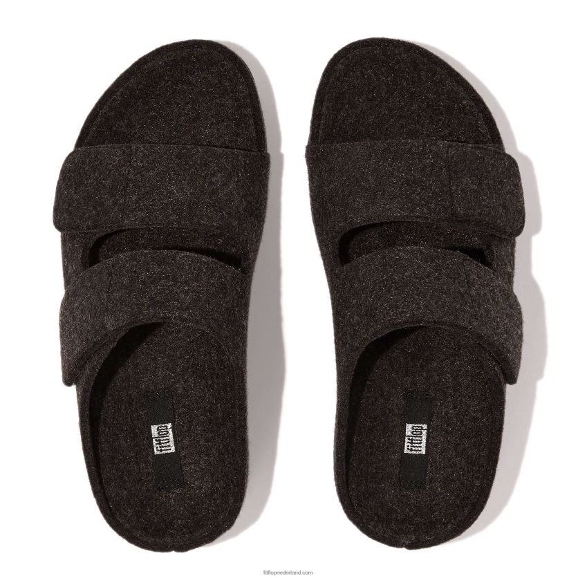 shuv e01 verstelbare viltglijbanen met twee staven vrouwen Fitflop F4BXJ896 helemaal zwart