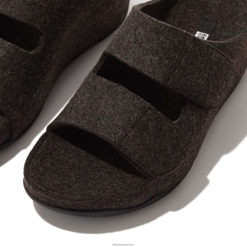 shuv e01 verstelbare viltglijbanen met twee staven vrouwen Fitflop F4BXJ896 helemaal zwart