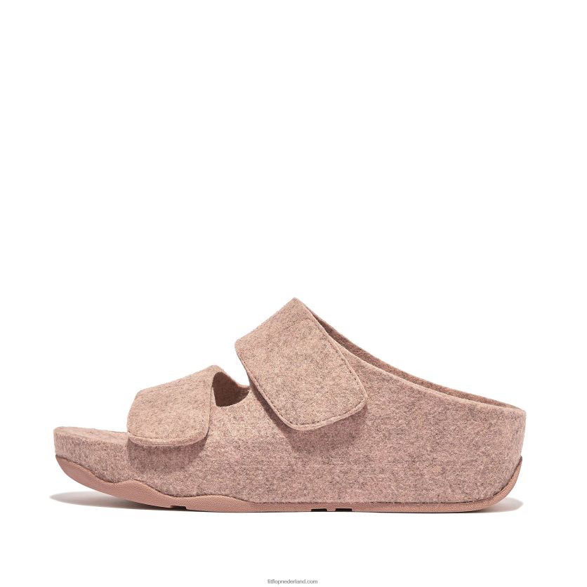 shuv e01 verstelbare viltglijbanen met twee staven vrouwen Fitflop F4BXJ897 beige