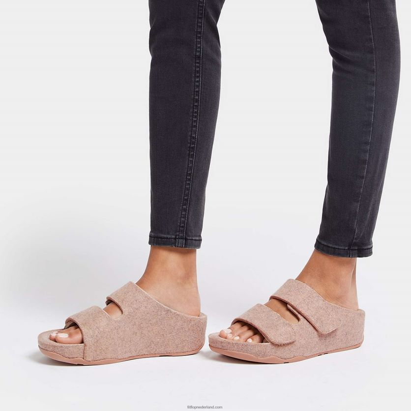 shuv e01 verstelbare viltglijbanen met twee staven vrouwen Fitflop F4BXJ897 beige