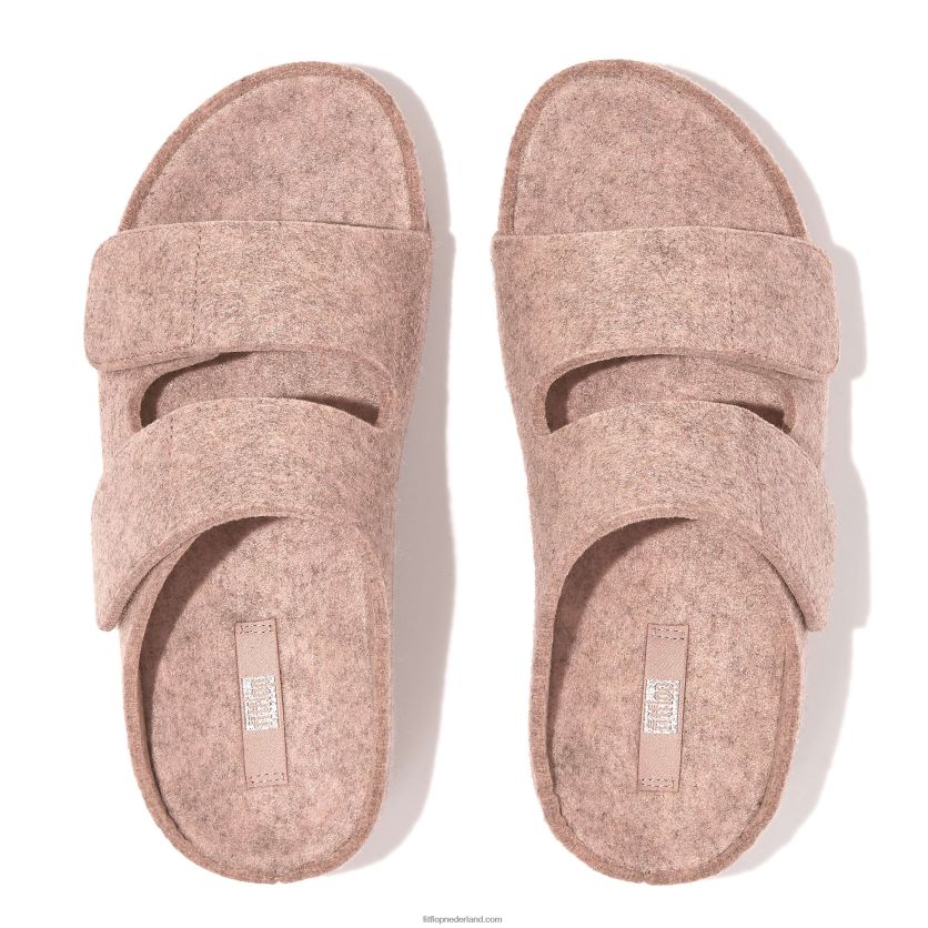 shuv e01 verstelbare viltglijbanen met twee staven vrouwen Fitflop F4BXJ897 beige