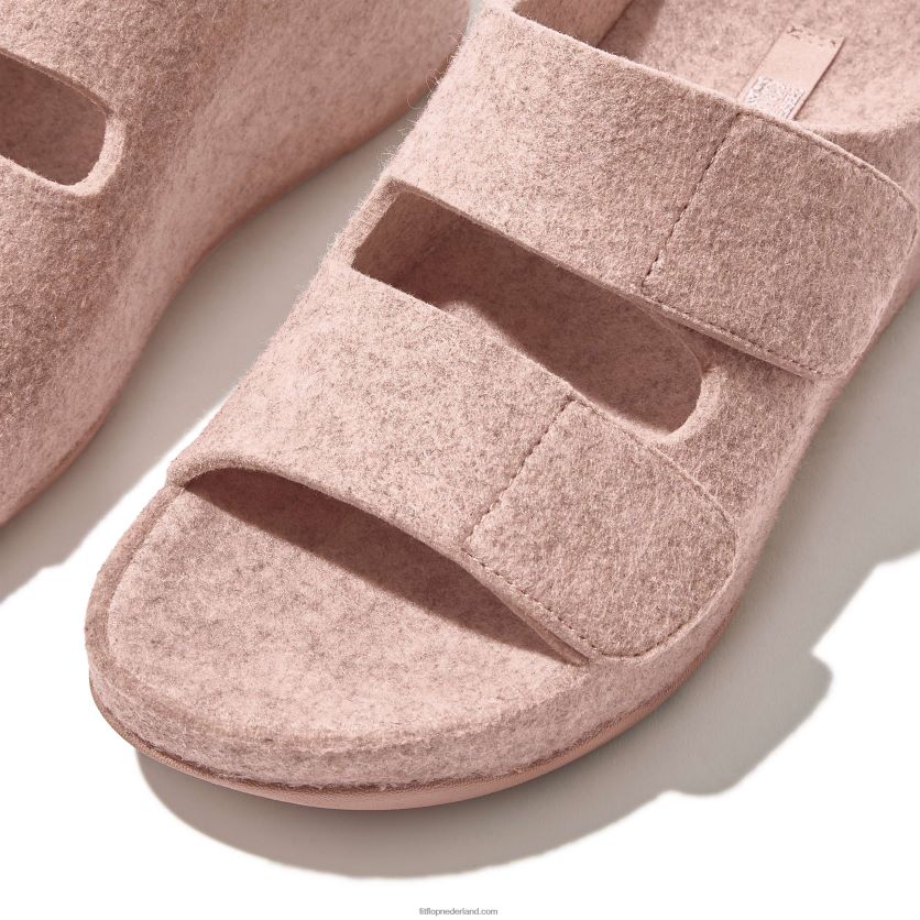 shuv e01 verstelbare viltglijbanen met twee staven vrouwen Fitflop F4BXJ897 beige