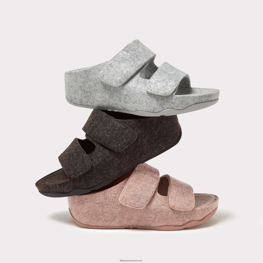 shuv e01 verstelbare viltglijbanen met twee staven vrouwen Fitflop F4BXJ897 beige