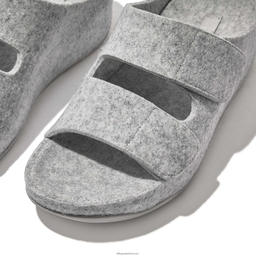 shuv e01 verstelbare viltglijbanen met twee staven vrouwen Fitflop F4BXJ898 tenen grijs