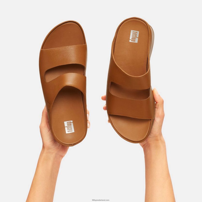 shuv twee-bar leren dia\'s vrouwen Fitflop F4BXJ8185 lichte tint