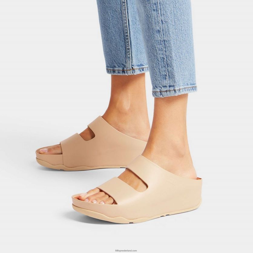 shuv twee-bar leren dia\'s vrouwen Fitflop F4BXJ8187 steenbeige