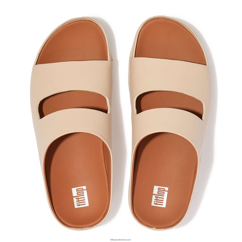 shuv twee-bar leren dia\'s vrouwen Fitflop F4BXJ8187 steenbeige
