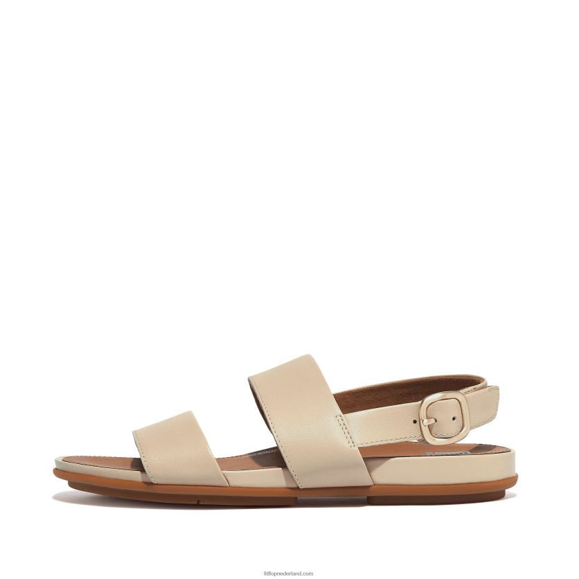Gracie leren sandalen met bandjes op de rug vrouwen Fitflop F4BXJ867 steenbeige