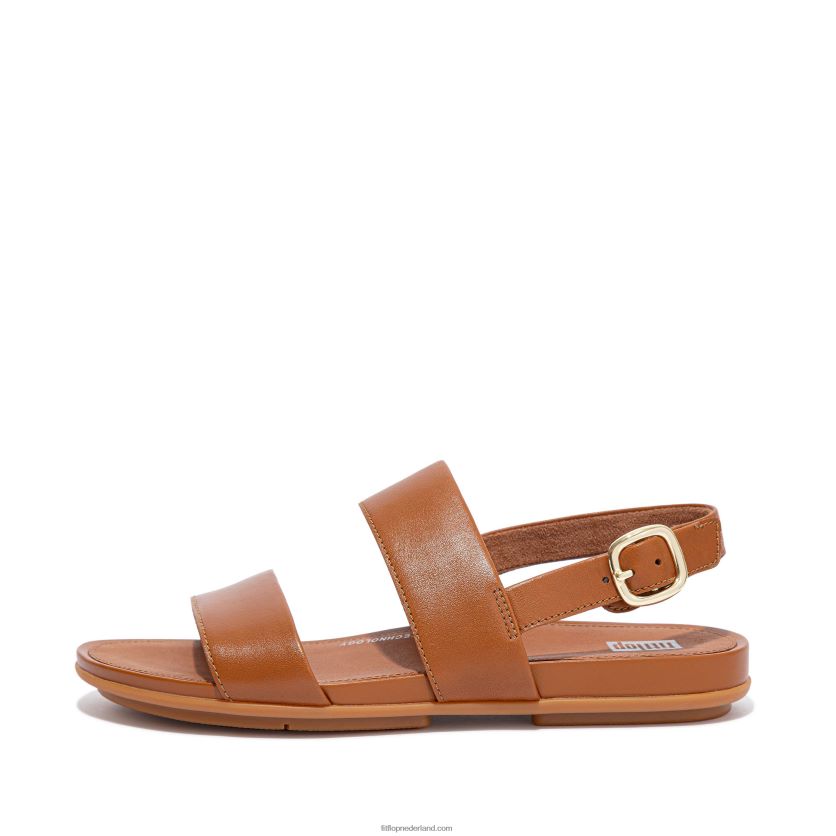 Gracie leren sandalen met bandjes op de rug vrouwen Fitflop F4BXJ868 lichte tint