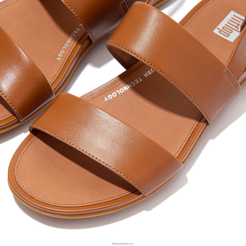Gracie leren sandalen met bandjes op de rug vrouwen Fitflop F4BXJ868 lichte tint