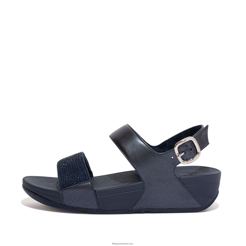 lulu kristallen sandalen met bandjes op de rug vrouwen Fitflop F4BXJ873 middernacht marine