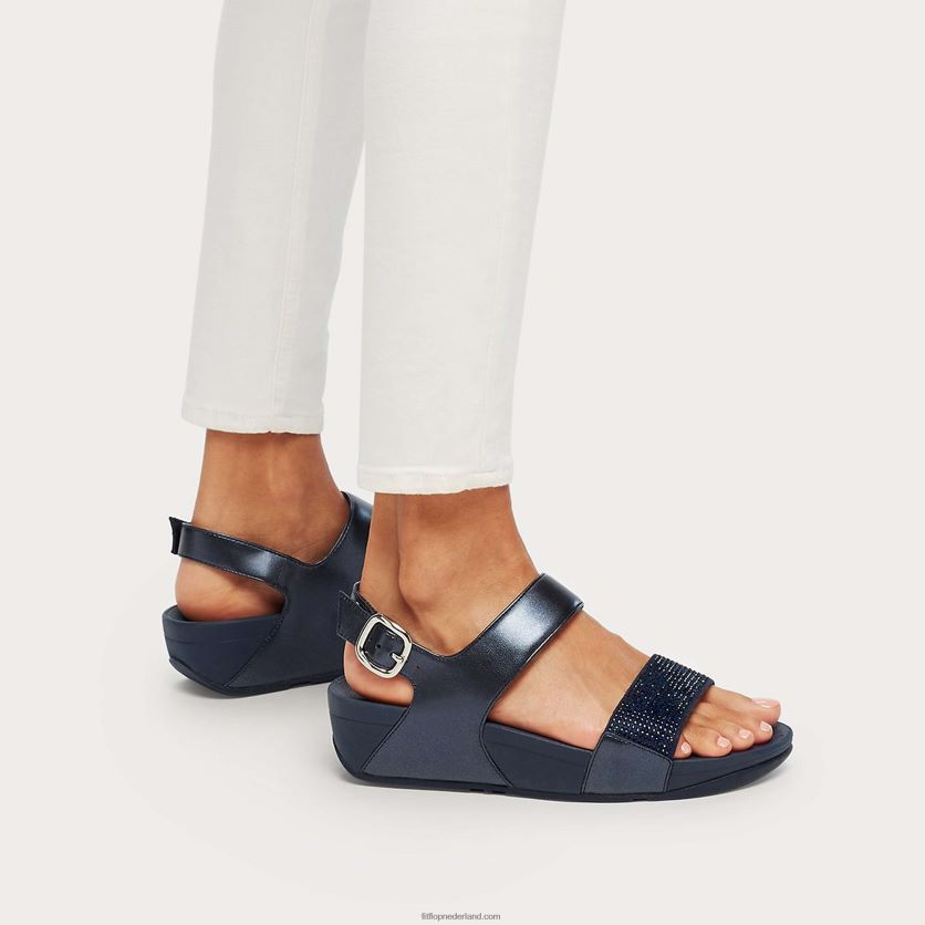 lulu kristallen sandalen met bandjes op de rug vrouwen Fitflop F4BXJ873 middernacht marine