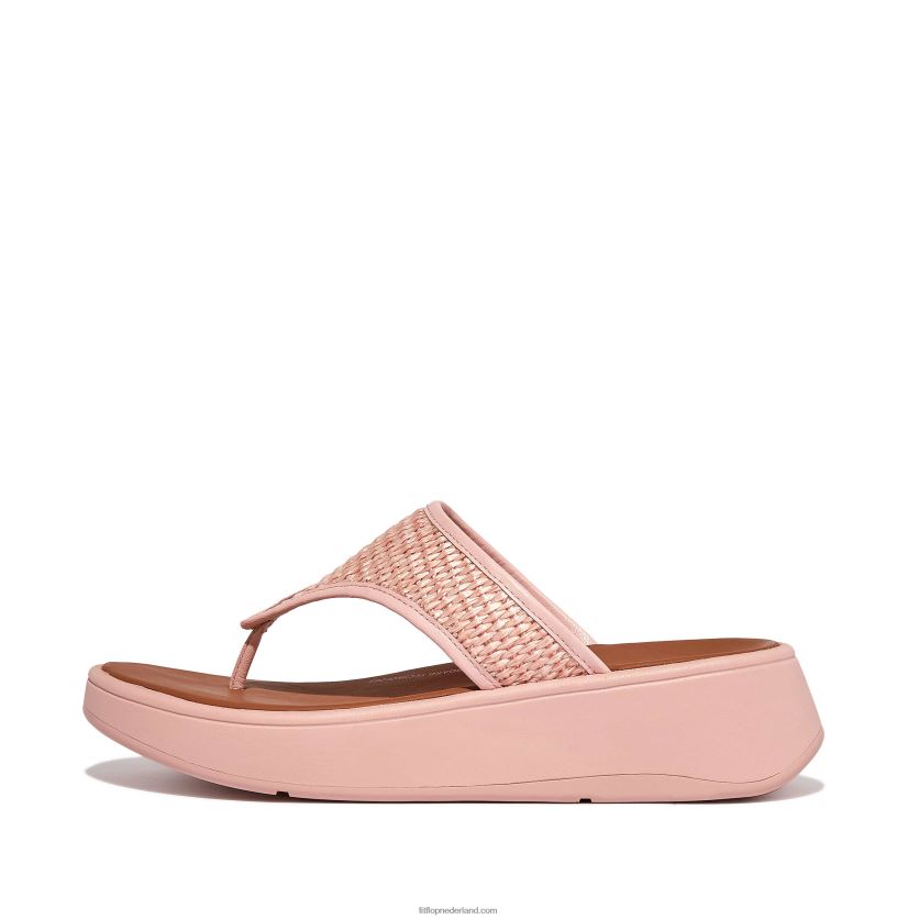 f-mode geweven sandalen met plateauzool vrouwen Fitflop F4BXJ8140 roze zout