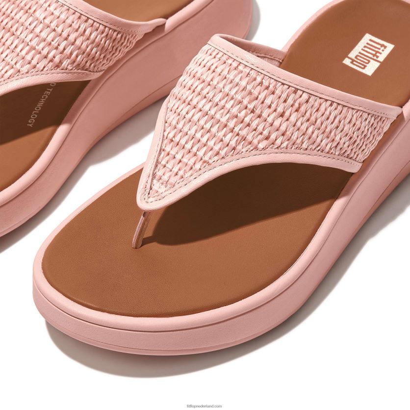 f-mode geweven sandalen met plateauzool vrouwen Fitflop F4BXJ8140 roze zout
