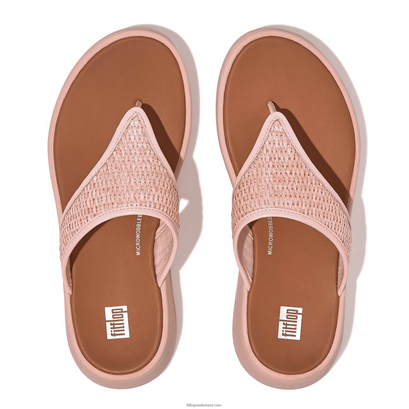 f-mode geweven sandalen met plateauzool vrouwen Fitflop F4BXJ8140 roze zout