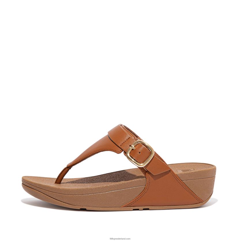 lulu verstelbare leren teensteun vrouwen Fitflop F4BXJ8131 lichte tint