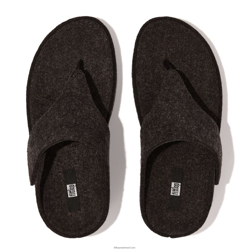 shuv e01 verstelbare sandalen met vilten neus vrouwen Fitflop F4BXJ893 helemaal zwart
