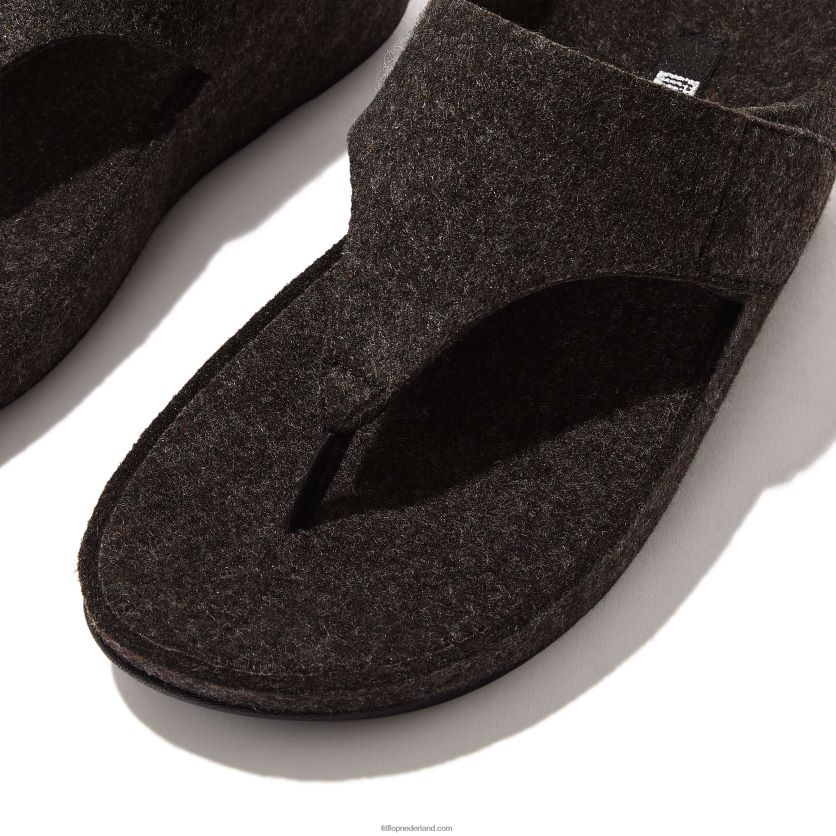 shuv e01 verstelbare sandalen met vilten neus vrouwen Fitflop F4BXJ893 helemaal zwart