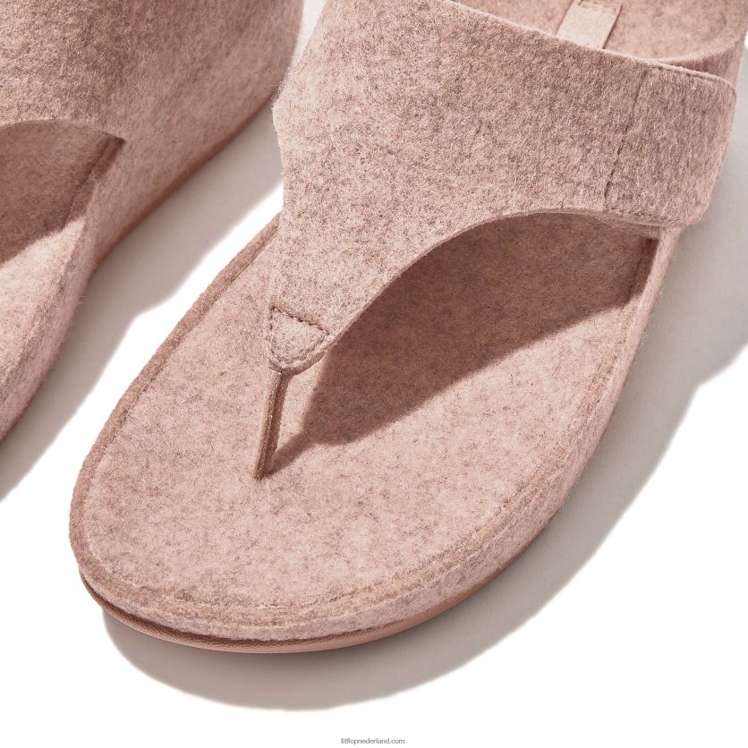 shuv e01 verstelbare sandalen met vilten neus vrouwen Fitflop F4BXJ894 beige