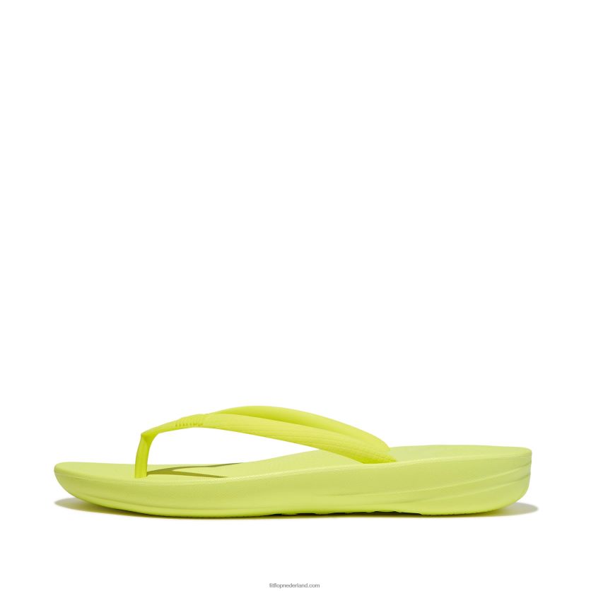 iqushion ergonomische teenslippers vrouwen Fitflop F4BXJ819 elektrisch geel