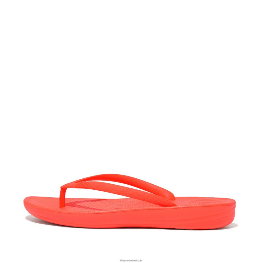 iqushion ergonomische teenslippers vrouwen Fitflop F4BXJ822 neon-oranje