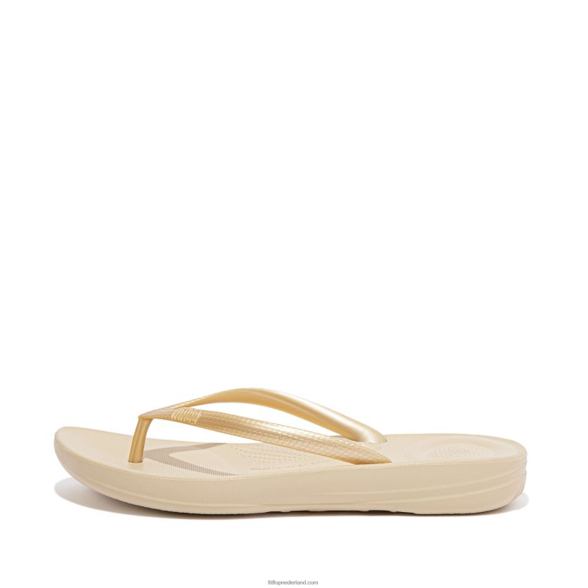 iqushion ergonomische teenslippers vrouwen Fitflop F4BXJ823 goud