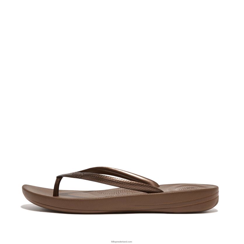 iqushion ergonomische teenslippers vrouwen Fitflop F4BXJ824 bronzen