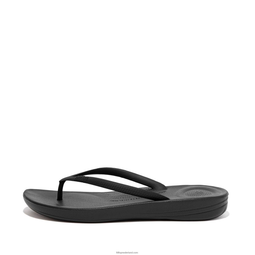 iqushion ergonomische teenslippers vrouwen Fitflop F4BXJ825 helemaal zwart