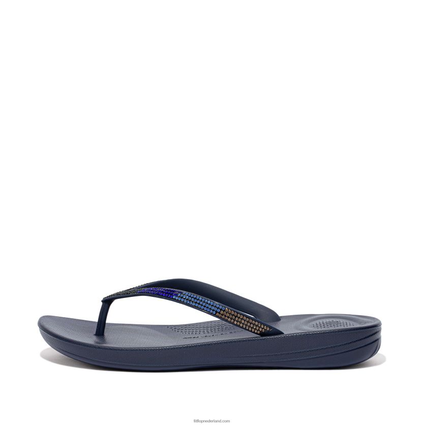 iqushion ombre sprankelende teenslippers vrouwen Fitflop F4BXJ817 middernacht marine