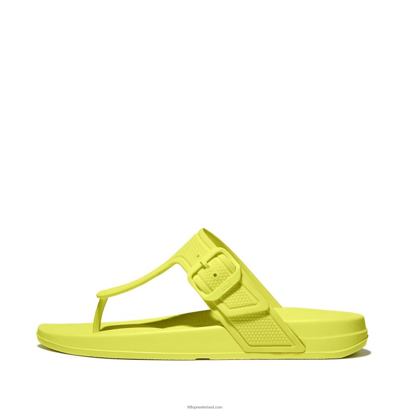 iqushion teenslippers met verstelbare gesp vrouwen Fitflop F4BXJ83 elektrisch geel
