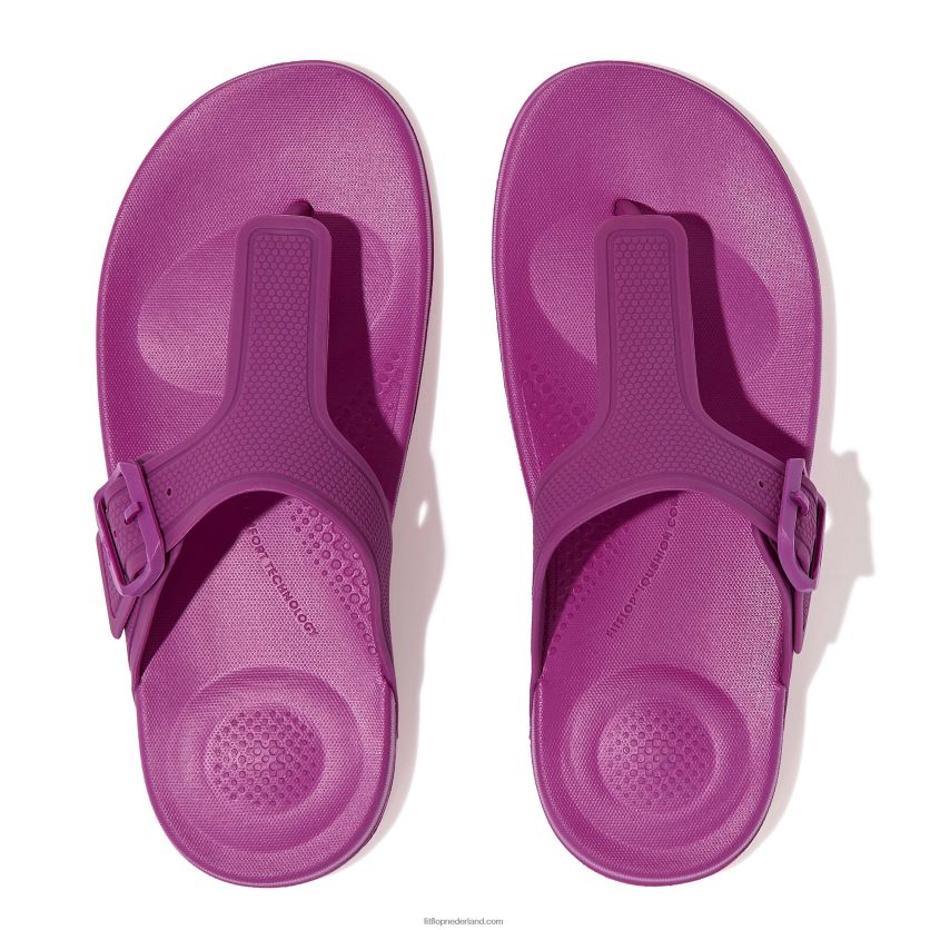 iqushion teenslippers met verstelbare gesp vrouwen Fitflop F4BXJ85 miami-violet
