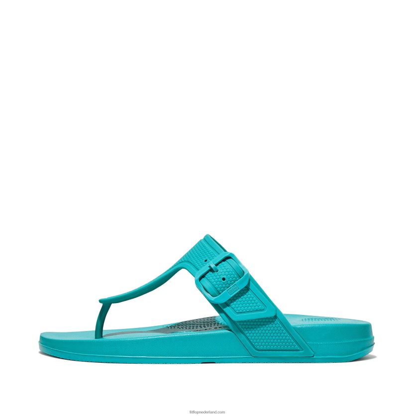 iqushion teenslippers met verstelbare gesp vrouwen Fitflop F4BXJ86 tahiti blauw