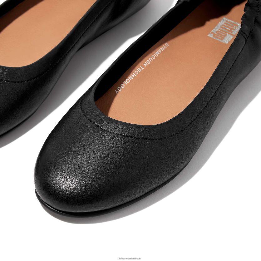Allegro ballerina\'s van zacht leer vrouwen Fitflop F4BXJ8285 zwart
