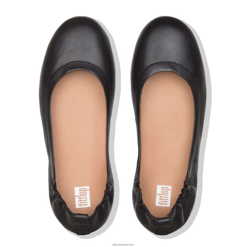 Allegro ballerina\'s van zacht leer vrouwen Fitflop F4BXJ8285 zwart