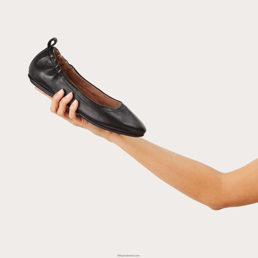 Allegro ballerina\'s van zacht leer vrouwen Fitflop F4BXJ8285 zwart