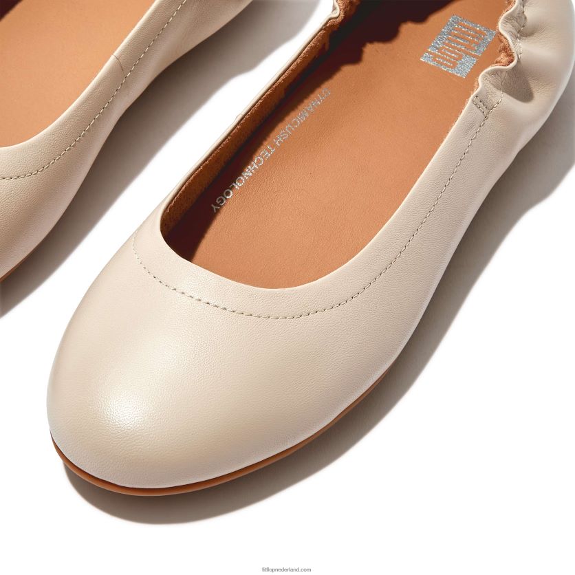 Allegro ballerina\'s van zacht leer vrouwen Fitflop F4BXJ8288 steenbeige