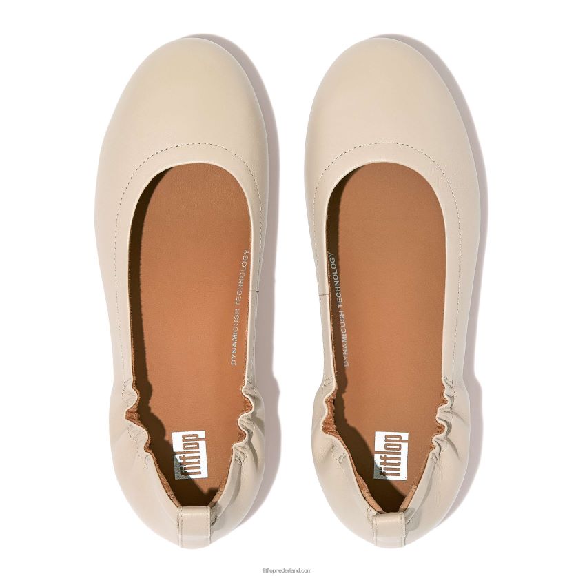 Allegro ballerina\'s van zacht leer vrouwen Fitflop F4BXJ8288 steenbeige