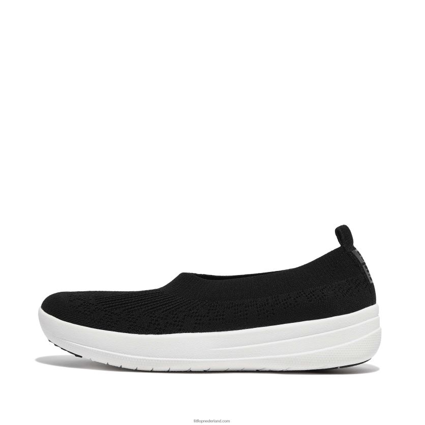 ubergebreide ballerina's vrouwen Fitflop F4BXJ8291 zwart