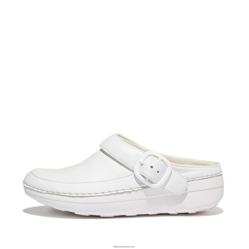 gogh pro superlichte leren klompen vrouwen Fitflop F4BXJ8337 stedelijk wit