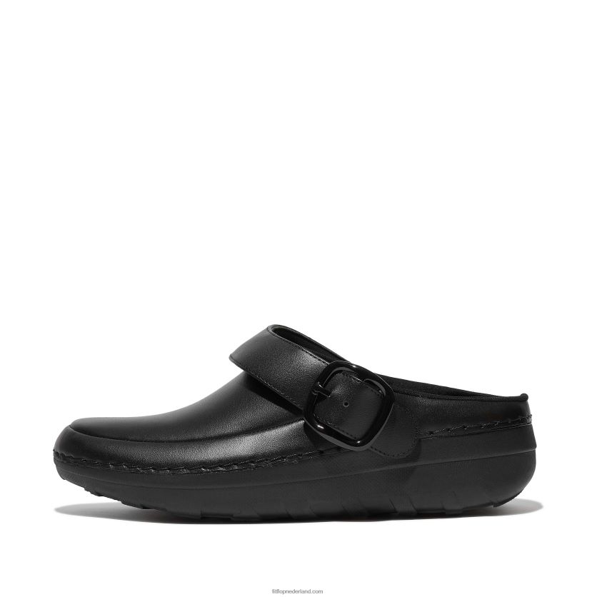gogh pro superlichte leren klompen vrouwen Fitflop F4BXJ8338 zwart