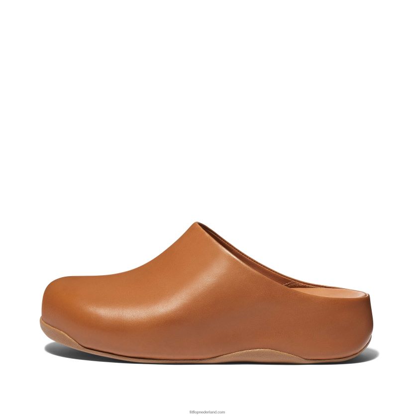 shuv leren klompen vrouwen Fitflop F4BXJ8330 lichte tint