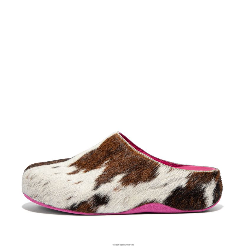 shuv x yinka ilori lederen klompen vrouwen Fitflop F4BXJ8345 bruine mix